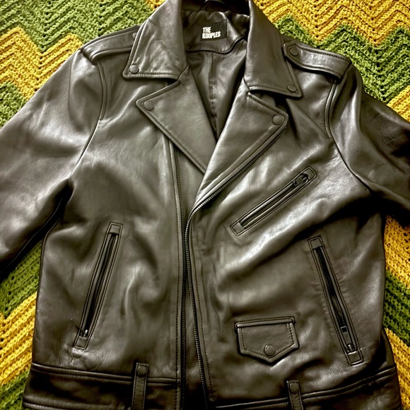 The Kooples Black Leather Biker Jacket